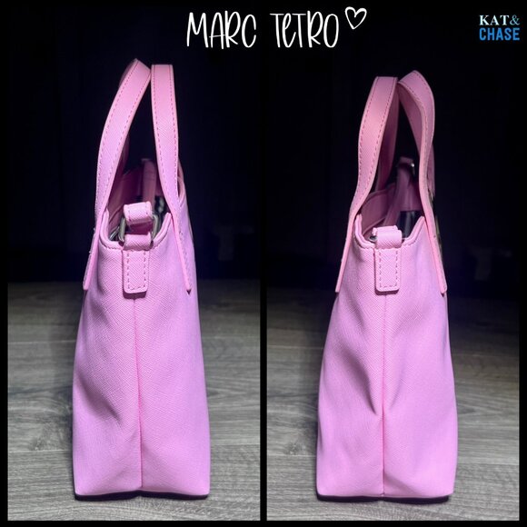 Marc Tetro Yorkie 100% Vegan Handbag Crossbody Small Tote Pink NWOT - Picture 2 of 11